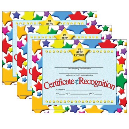 HAYES Certificate of Recognition, 30 Per Pack, PK3 VA637